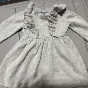 Carter's Grey Oatmeal Soft Knit Ruffled Sweater Dress 9m
